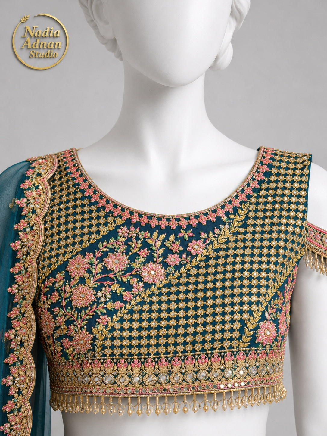 MULTI CHIFFON LENGHA -M back view - Multi Chiffon Lengha by Nadia Adnan Studio
