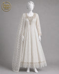 OFF WHITE NET MAXI -M / L front view - Off White Net Maxi by Nadia Adnan Studio