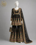 BLACK NET FROCK -M / L front view - Black Net Frock by Nadia Adnan Studio
