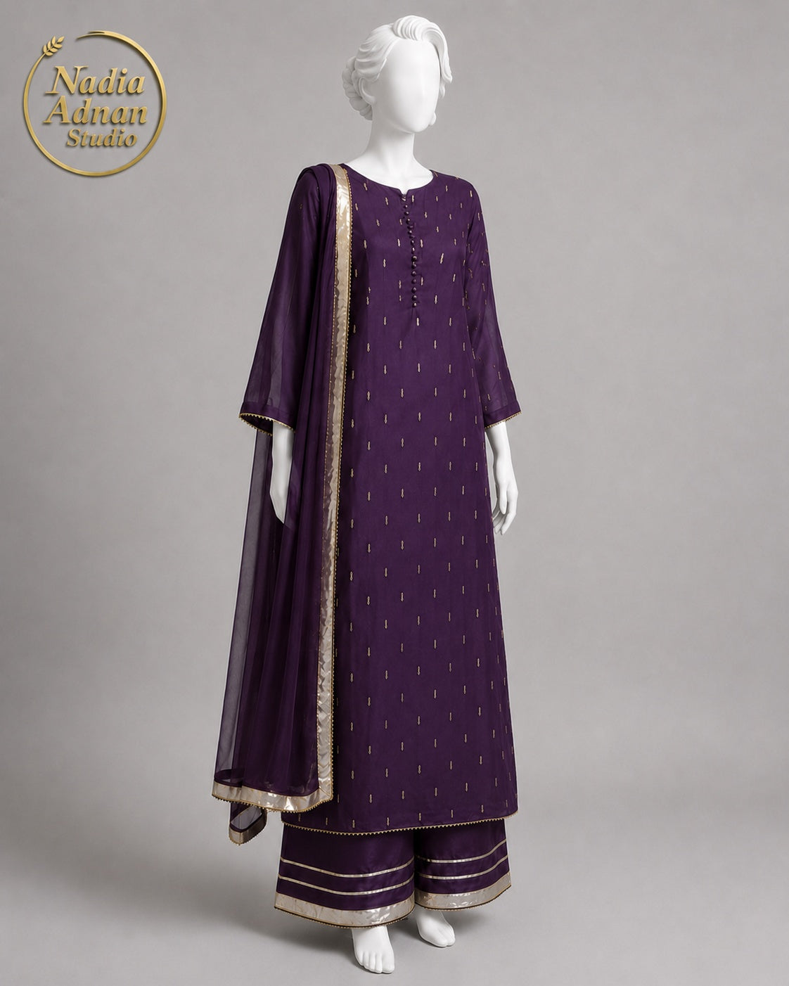 PEACH COTTON MAXI -M / L back view - Peach Cotton Maxi by Nadia Adnan Studio