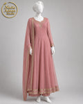 TEA PINK CHIFFON MAXI -L front view - Tea Pink Chiffon Maxi by Nadia Adnan Studio