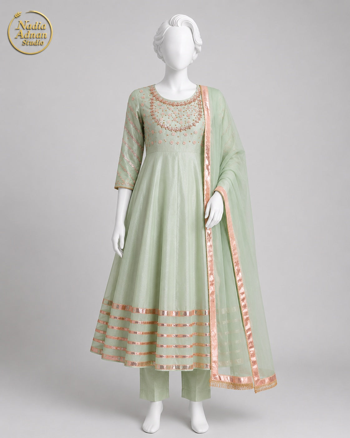 PISTA RAW SILK MAXI -M front view - Pista Raw Silk Maxi by Nadia Adnan Studio