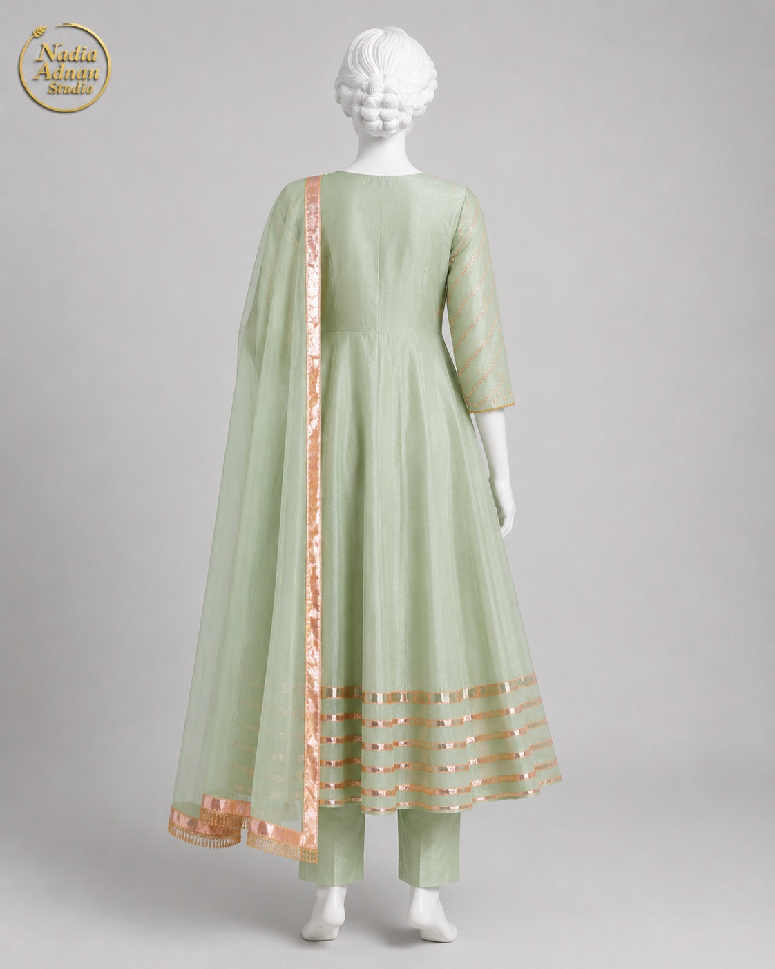 PISTA RAW SILK MAXI -M back view - Pista Raw Silk Maxi by Nadia Adnan Studio