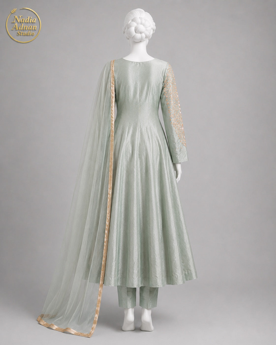 PISTA RAW SILK MAXI -M / L back view - Pista Raw Silk Maxi by Nadia Adnan Studio