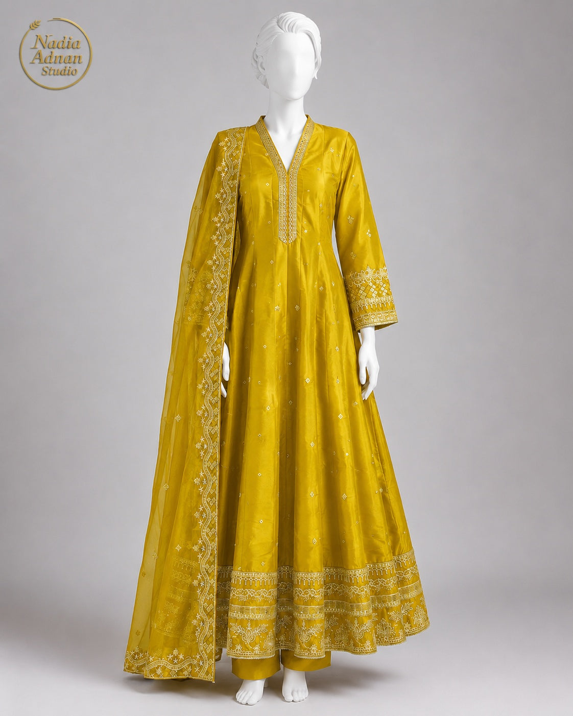 DHANI KATAN MAXI -M front view - Dhani Katan Maxi by Nadia Adnan Studio