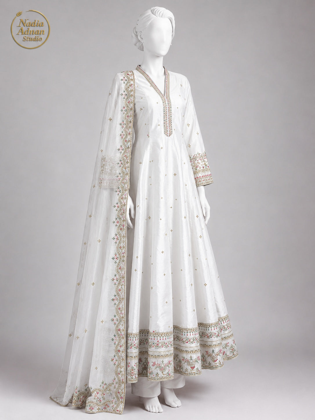 WHITE KATAN MAXI -M side view - White Katan Maxi by Nadia Adnan Studio