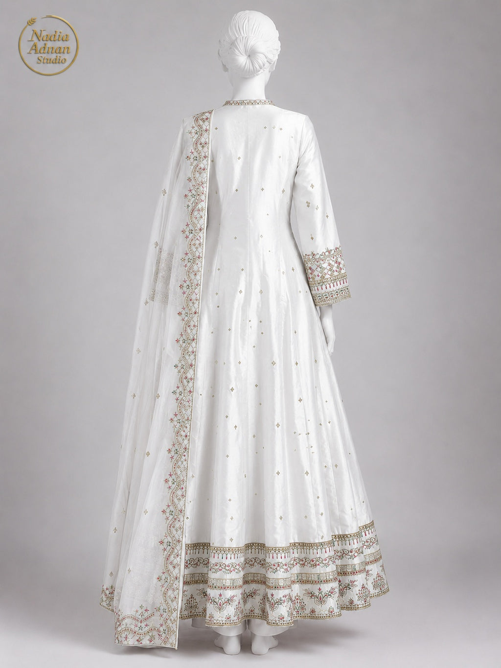 WHITE KATAN MAXI -M back view - White Katan Maxi by Nadia Adnan Studio