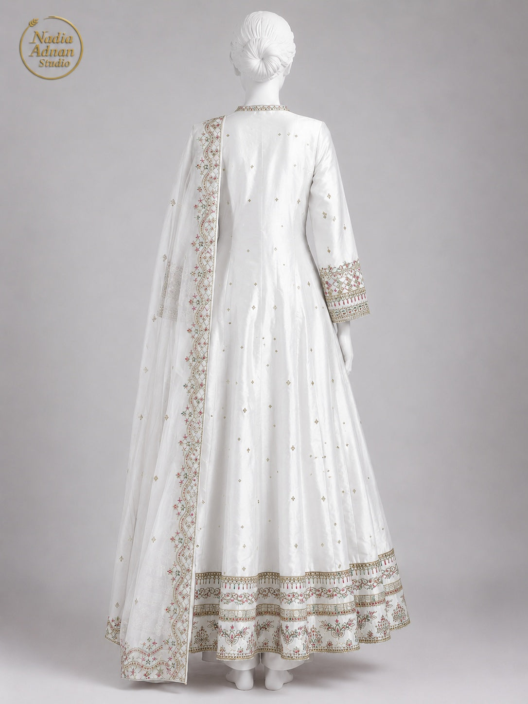WHITE KATAN MAXI -M back view - White Katan Maxi by Nadia Adnan Studio
