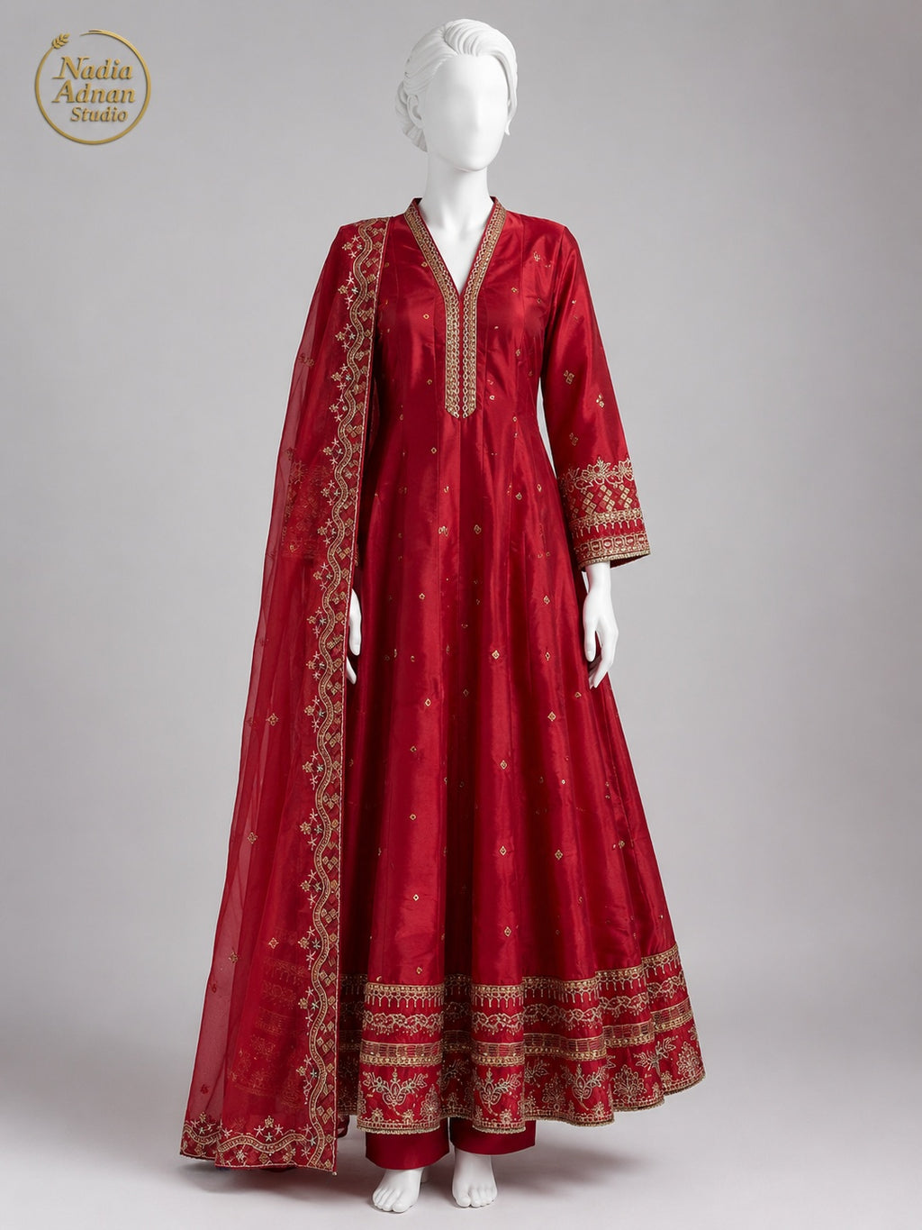 RED KATAN MAXI -M front view - Red Katan Maxi by Nadia Adnan Studio
