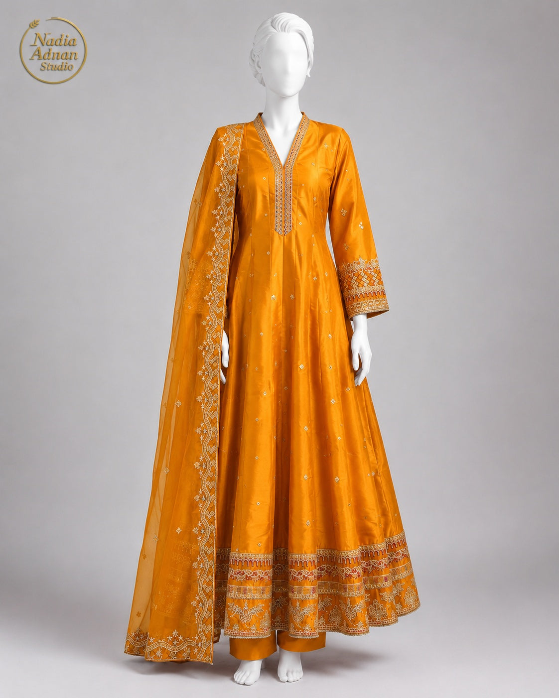 ORANGE KATAN MAXI -M front view - Orange Katan Maxi by Nadia Adnan Studio