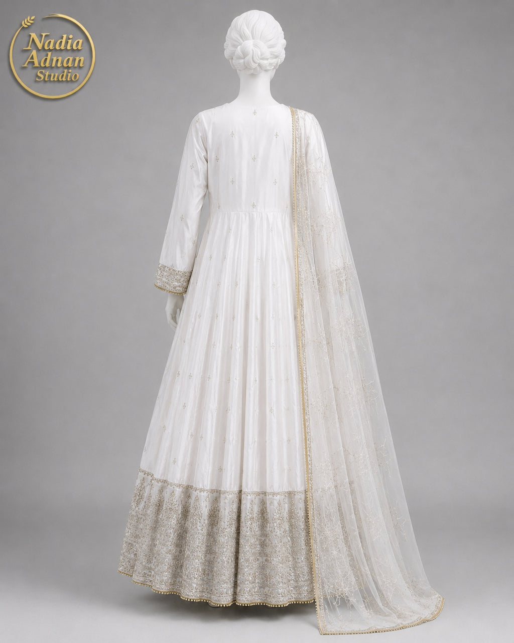 WHITE KATAN MAXI -L side view - White Katan Maxi by Nadia Adnan Studio