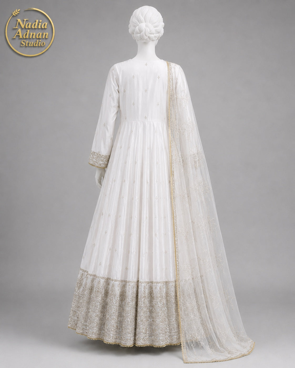 WHITE KATAN MAXI -L side view - White Katan Maxi by Nadia Adnan Studio