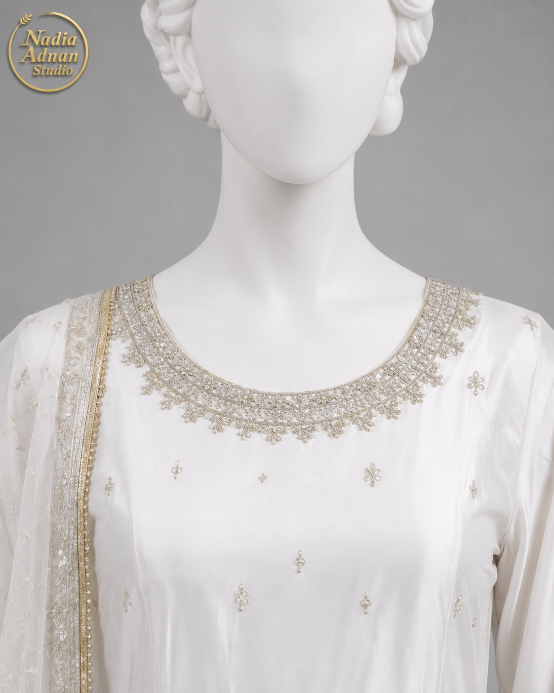 WHITE KATAN MAXI -L back view - White Katan Maxi by Nadia Adnan Studio