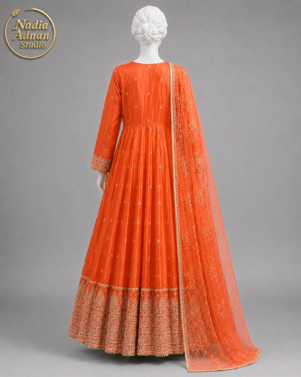 ORANGE KATAN MAXI -M side view - Orange Katan Maxi by Nadia Adnan Studio