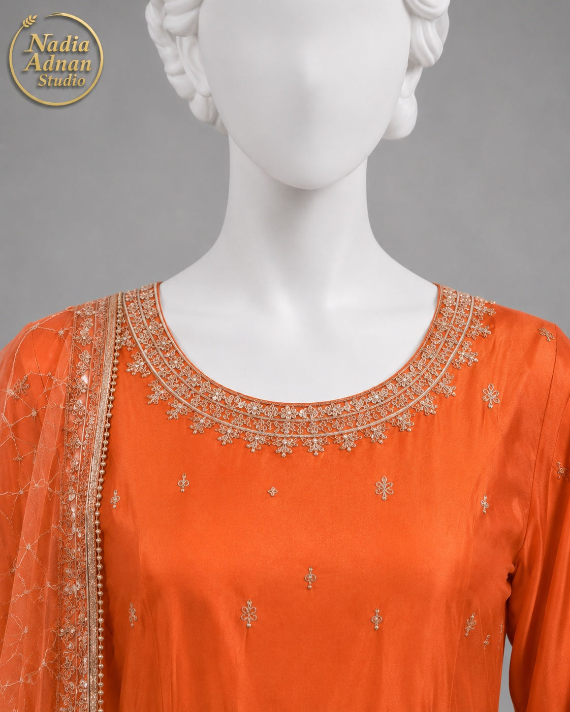ORANGE KATAN MAXI -M back view - Orange Katan Maxi by Nadia Adnan Studio