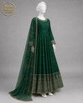 BOTTLE GREEN KATAN MAXI -M front view - Bottle Green Katan Maxi by Nadia Adnan Studio