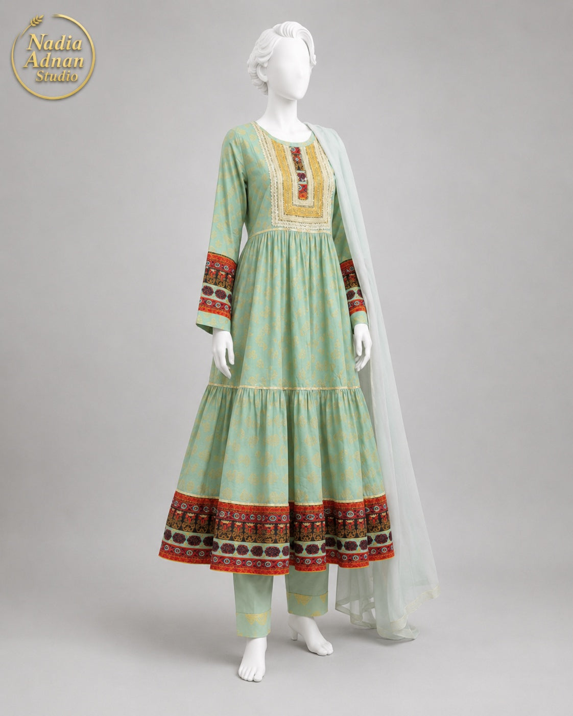 PISTA VISCOS FROCK -L side view - Pista Viscose Frock by Nadia Adnan Studio