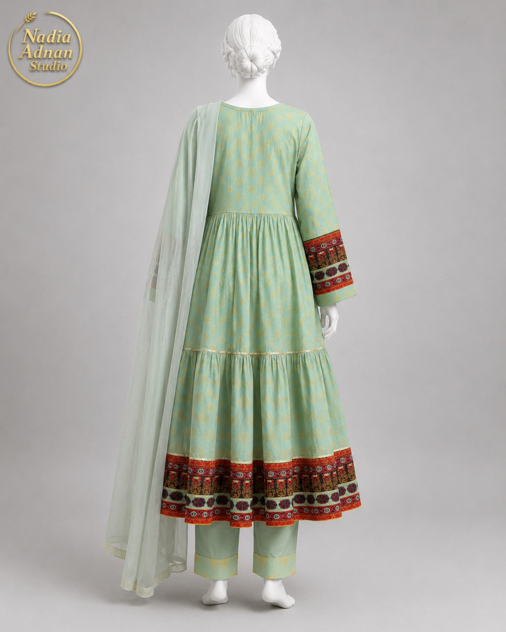 PISTA VISCOS FROCK -L back view - Pista Viscose Frock by Nadia Adnan Studio