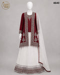 MAROON CHIFFON LENGHA -M - image 1 - Nadia Adnan Studio