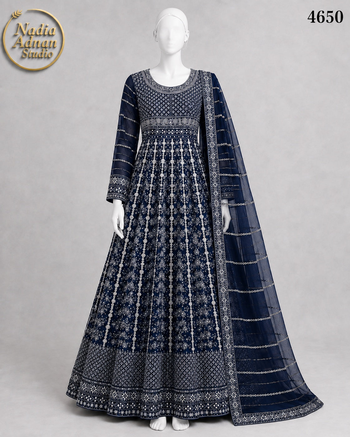 BLUE CHIFFON MAXI -M / L - image 1 - Nadia Adnan Studio