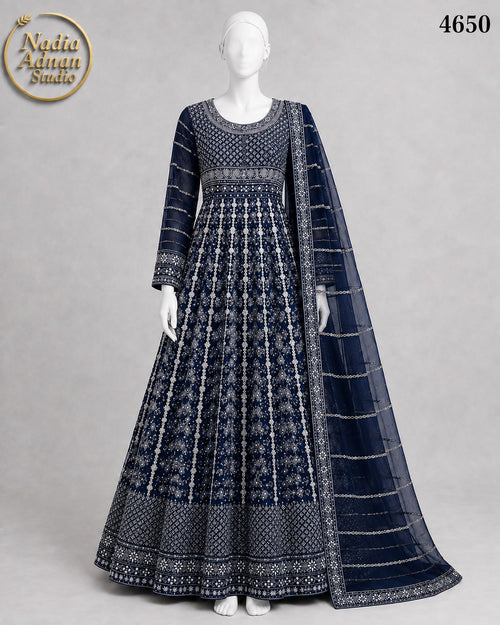 BLUE CHIFFON MAXI -M / L - image 1 - Nadia Adnan Studio