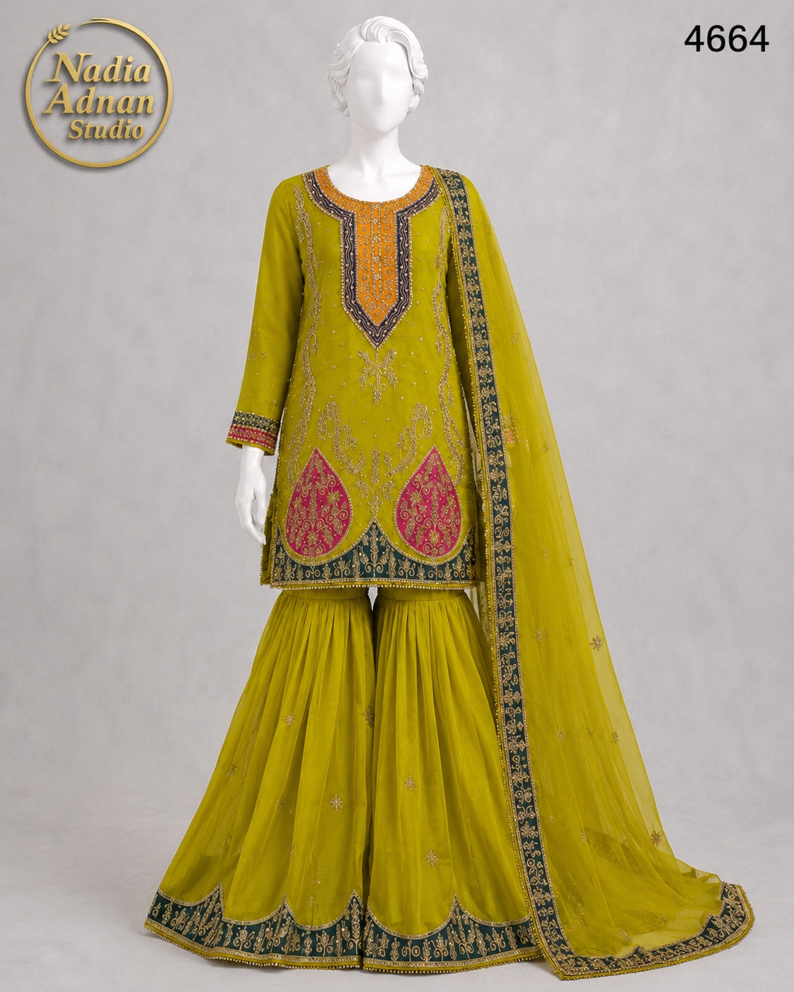 DHANI ORGANZA D1 GHARARA -M / L - image 1 - Nadia Adnan Studio