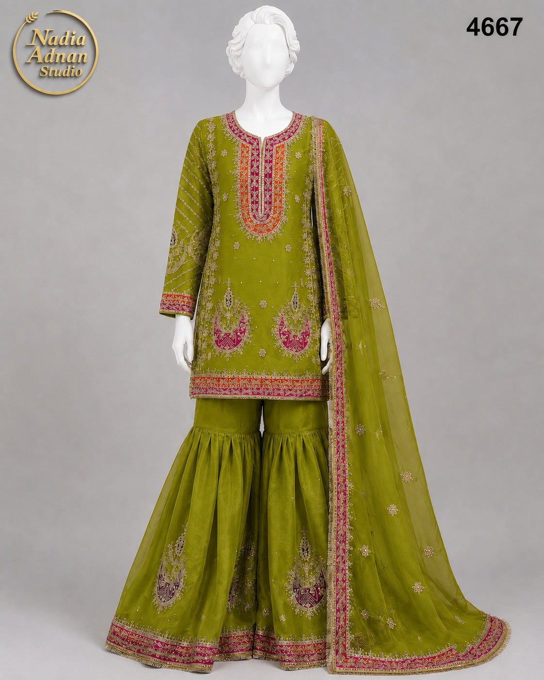 DHANI ORGANZA D2 GHARARA -M / L - image 1 - Nadia Adnan Studio