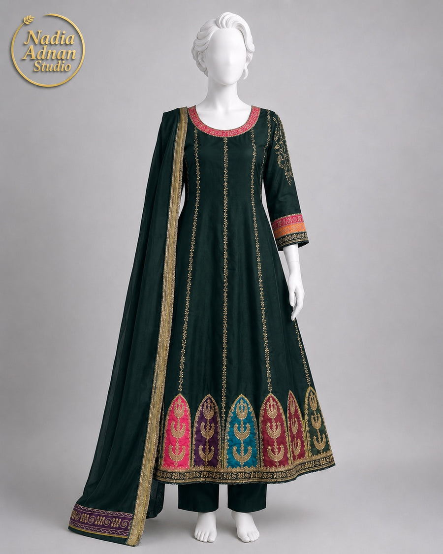 BOTTLE GREEN KATAN MAXI -L - image 1 - Nadia Adnan Studio