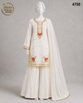 WHITE CHIFFON PLAZO -M - image 1 - Nadia Adnan Studio