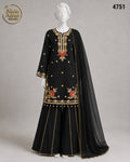 BLACK CHIFFON PLAZO -M - image 1 - Nadia Adnan Studio
