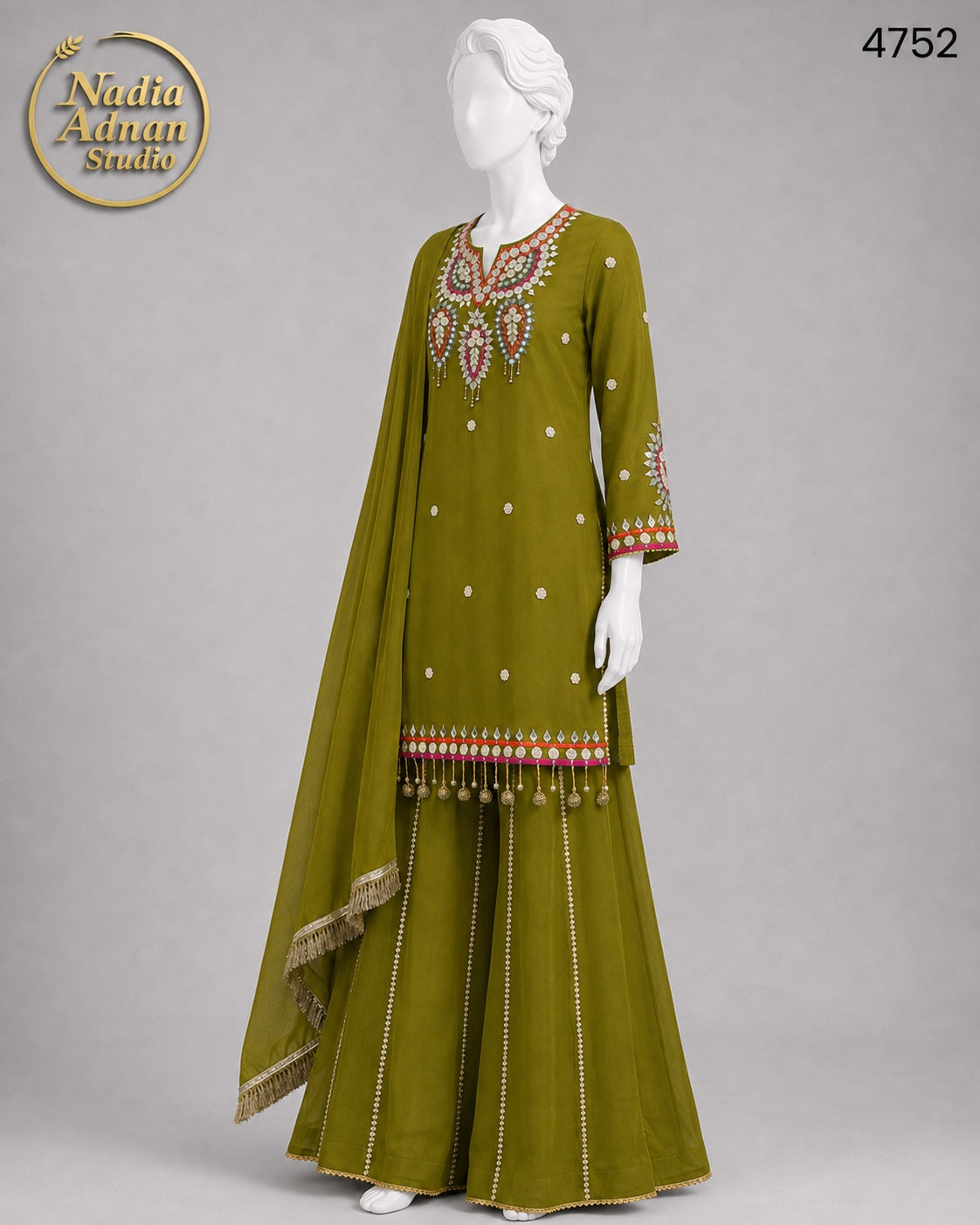 DHANI CHIFFON PLAZO -M - image 1 - Nadia Adnan Studio