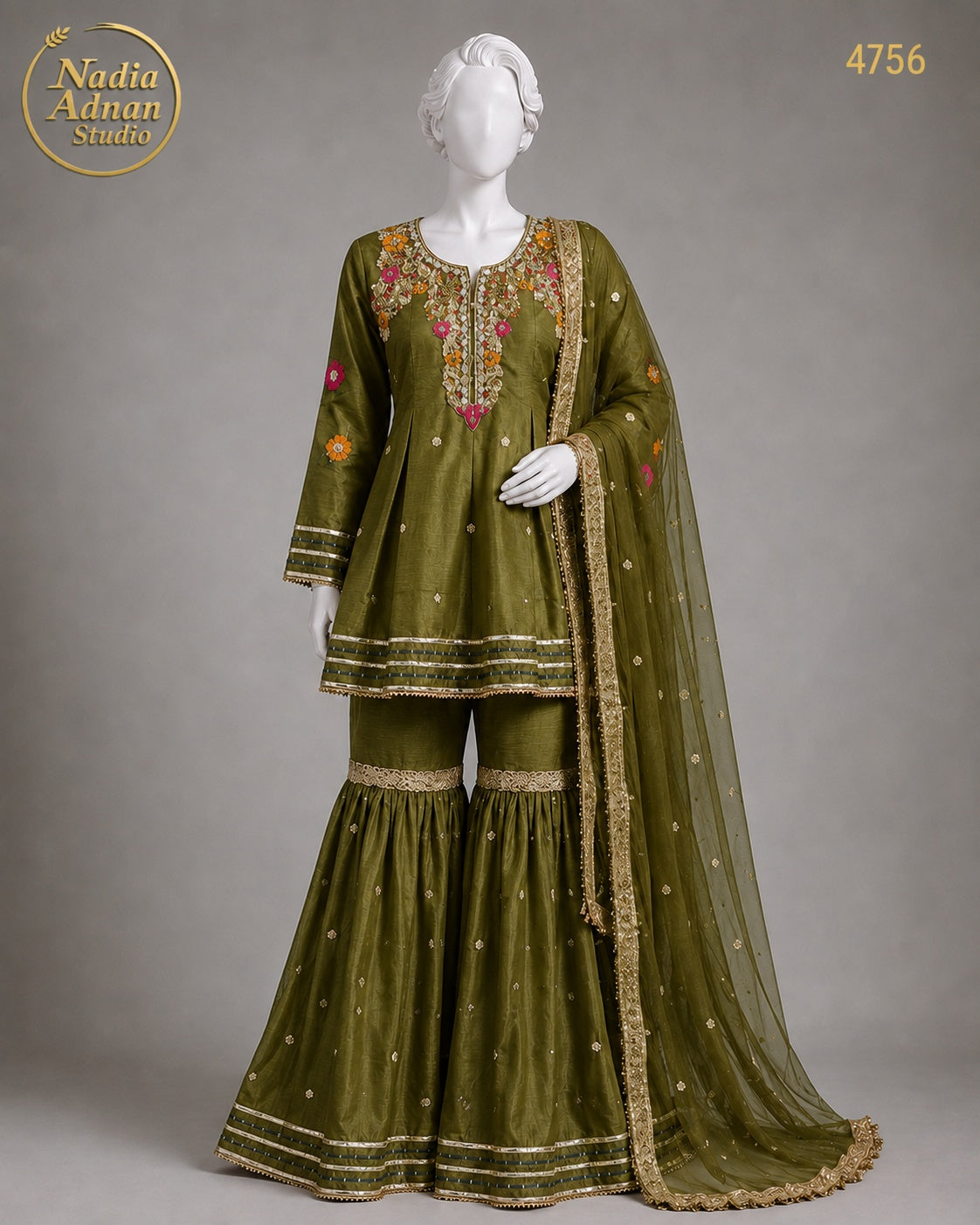 ZINK KATAN GHARARA -M - image 1 - Nadia Adnan Studio