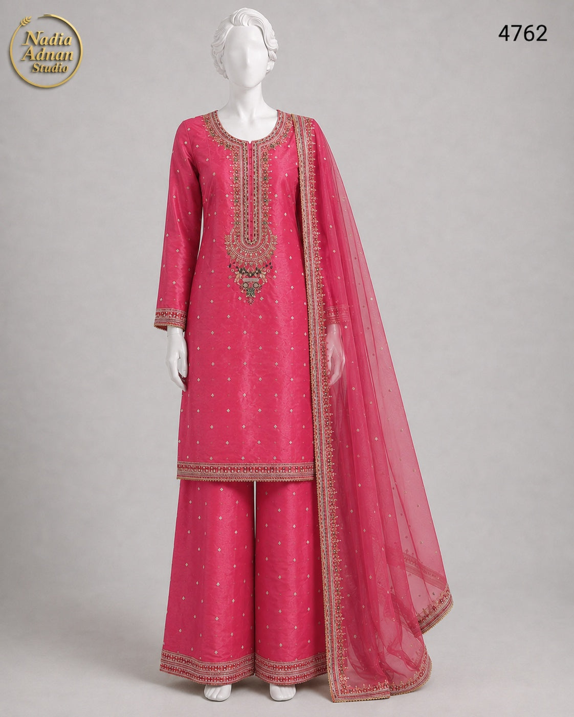 T PINK KATAN LG SUIT -M - image 1 - Nadia Adnan Studio