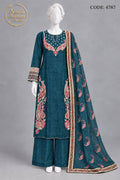 ZINK SILK SHIRT PLAZO SUIT -M front view - ZINK Silk Shirt Plazo Suit by Nadia Adnan Studio