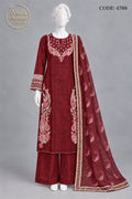 MRON SILK SHIRT PLAZO SUIT -L front view - MRON Silk Shirt Plazo Suit by Nadia Adnan Studio