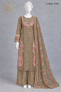 GOLDEN SILK SHIRT PLAZO SUIT -L front view - GOLDEN Silk Shirt Plazo Suit by Nadia Adnan Studio