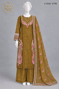 MHDI SILK SHIRT PLAZO SUIT -M front view - MHDI Silk Shirt Plazo Suit by Nadia Adnan Studio