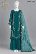 ZINK SILK SHIRT PLAZO SUIT -M front view - ZINK Silk Shirt Plazo Suit by Nadia Adnan Studio