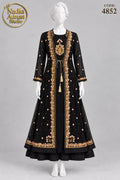 BLACK CHIFFON GOWN -M/L - pose 1 - Nadia Adnan Studio