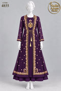 PURPLE CHIFFON GOWN -M/L - pose 1 - Nadia Adnan Studio