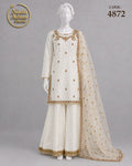 OFF WHITE KATAN SHIRT PLAZO -M/L - pose 1 - Nadia Adnan Studio