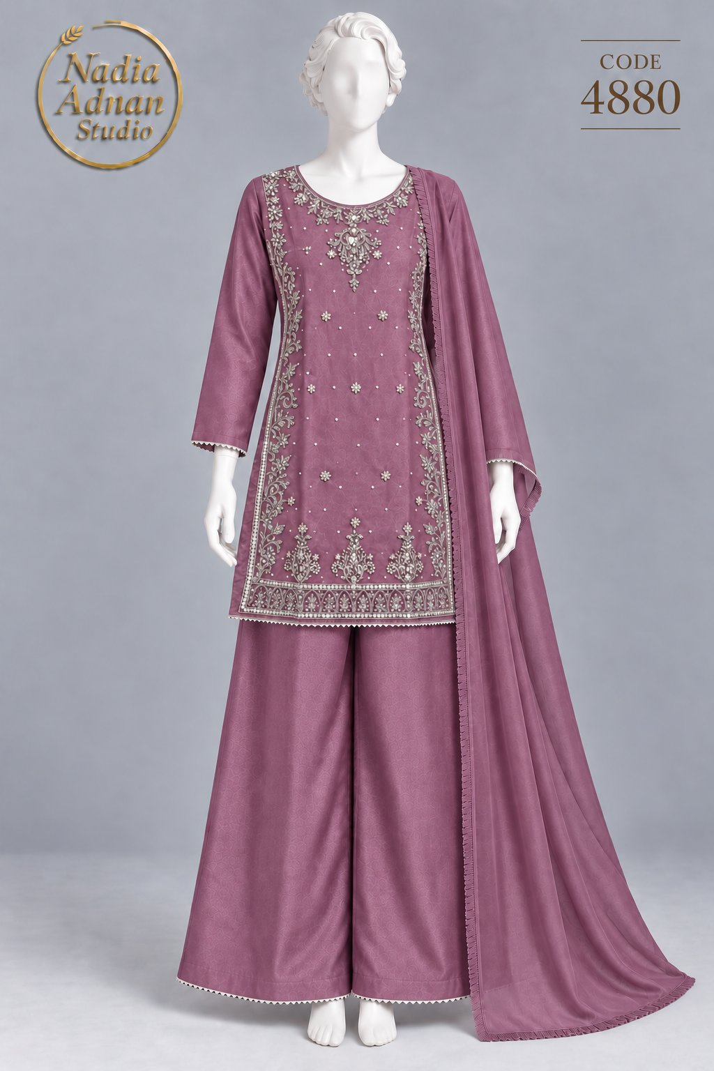 LILAC MISORI SHIRT PLAZO -M - pose 1 - Nadia Adnan Studio