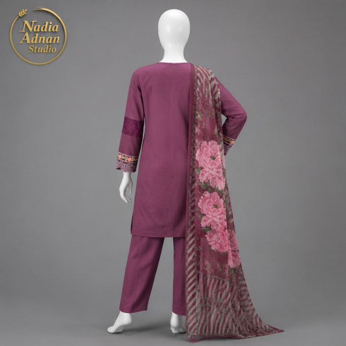 Nadia Adnan Studio Purple Lawn Suit3-Trou