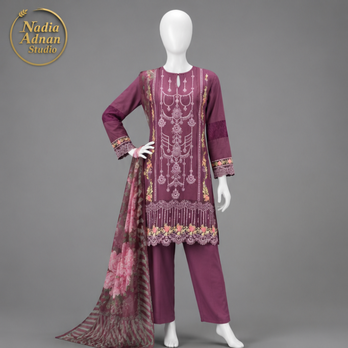 Nadia Adnan Studio Purple Lawn Suit3-Trou