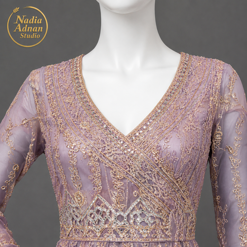 Nadia Adnan Studio Lilac Net Maxi